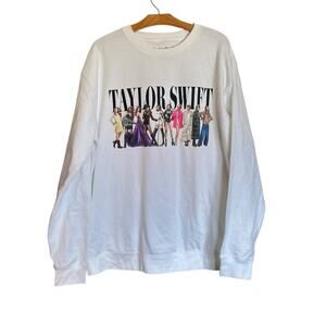 Taylor Swift Midnights Eras Tour Crewneck White Sweatshirt Pullover Size XL